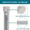 2 Pack Tension Rod Oval Spring Tension Curtain Rod Adjustable 22 to 36 Inches Small Short Nickel Tension Rods No Drilling Spring Loaded Curtain Rods For Doors and Windows, 22-36 Inch, Brushed Nickel view 2