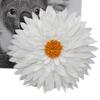 3D Daisy Flower Decorative Pillow - Sunflower Throw for Couch & Bed - Shaped Cushion (14.5" Flower, 13" With Insert, Ivory/Gold) view 1