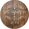 Aged Personalized Last Name Sign for Home Authentic Whiskey Barrel Wall Art view 1