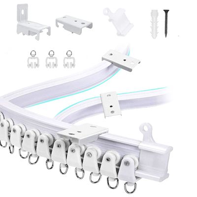 5 Meters (16.4feet) Ceiling Track for Curtains, Flexible Bendable Straight Windows Shower Curtains Room Divider DIY Mounting Accessories, Room Divider, Ceiling Curtain Rod