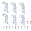 MroMax 6Pcs 80 X 75 X 19mm Curtain Rod Bracket Aluminum Alloy Single Holder Support for 25-28mm Drapery Rod White view 1