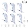 MroMax 6Pcs 80 X 75 X 19mm Curtain Rod Bracket Aluminum Alloy Single Holder Support for 25-28mm Drapery Rod White view 2