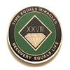 28 Year NA Black and Green Diamond Style Recovery, Clean, Medallion - Chip, Coin, Token view 1