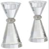 7 1/4" High Crystal Candle Holders Set of 2 view 1