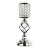 14" Crystal Cylinder Tealight Votive Decorative Candle Holder- Gold view 1