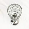 14" Crystal Cylinder Tealight Votive Decorative Candle Holder- Silver view 2