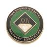 24 Year NA Black and Green Diamond Style Recovery, Clean, Medallion - Chip, Coin, Token view 1