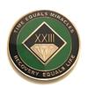 23 Year NA Black and Green Diamond Style Recovery, Clean, Medallion - Chip, Coin, Token view 1