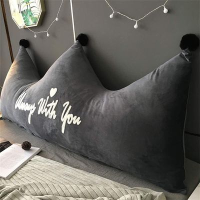 RXBFD Creative Crown Large Backrest Pillow Plush Triangular Headboard Double Tatami Reading Bedside Back Cushion for Sofa Bed Bedroom Baby Cot EtcF-150x80(59x31inch)