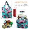 BeeGreen 10 Pack Washable Floral Grocery Bags for Shopping Reusable Tote Bags Extra Large 50LBS Cute Flower Design Foldable Reusable Bags for Women Men Lightweight Durable view 3