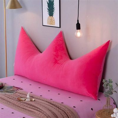 RXBFD Solid Color Crystal Velvet Large Backrest Crown Bedside Back Cushion Upholstered Removable Headboard Reading Backrest for Decoration Baby Cot BedroomA-150x80(59x31inch)