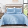 Exclusivo Mezcla Reversible Full Queen Quilt Bedding Set with Pillow Shams, Lightweight Quilts Queen Size, Soft Bedspreads Bed Coverlets for All Seasons - (Sky Blue, 90"x96") view 1