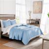 Exclusivo Mezcla Reversible Full Queen Quilt Bedding Set with Pillow Shams, Lightweight Quilts Queen Size, Soft Bedspreads Bed Coverlets for All Seasons - (Sky Blue, 90"x96") view 2