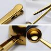 10 Pakcs Scoop and Clip 2 in 1 Stainless Steel 1 tbsp Ground Measuring Spoon with Bag Clip for Coffee Tea view 4