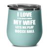Funny Bocce Ball Wine Glass Gift For Husband From Wife Lover Joke Insulated Tumbler Lid Teal view 1