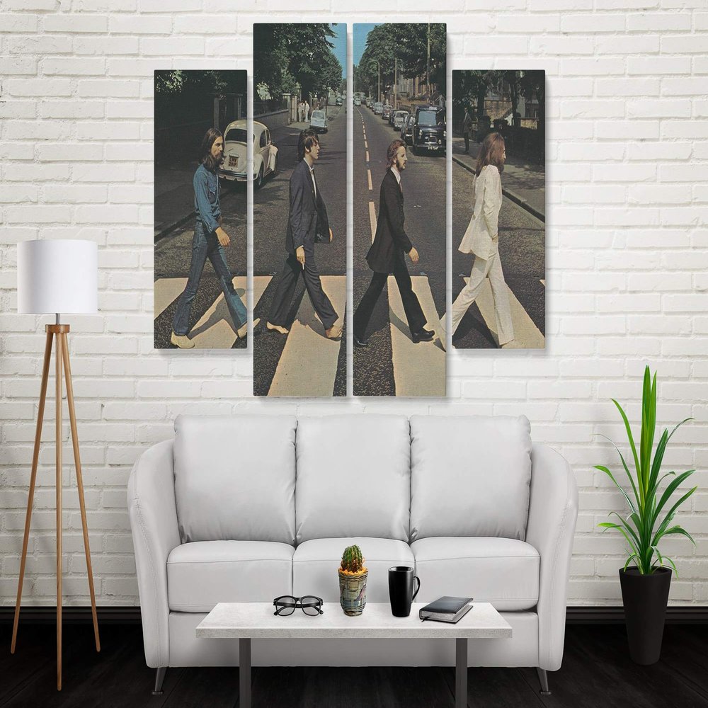 The Beatles Abbey Road - Canvas Wall Art Home Decor (4 Piece Large)