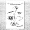 Metal Detector Poster Print, Treasure Hunter, Prospecting Gifts, Surveyor Gift, Surveying Wall Art, Civil Engineering Black & White (12 inch x 16 inch) view 1
