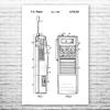 Two Way Radio Poster Print, Police Gift, Walkie Talkie, Radio Blueprint, Law Enforcement Art, Radio Operator Gift Black & White (24 inch x 36 inch) view 1