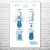 Shaving Brush Poster Print, Barber Shop Art, Barber Gift, Bathroom Decor, Stylist Gift, Salon Wall Art, Shaving Gift Blue & White (24 inch x 36 inch) view 1