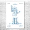Barber Chair Patent Print Poster (24x36) Hair Stylist, Barber Gift, Chair Blueprint, Barber Shop Art, Fashion Decor, Stylist Gift view 1