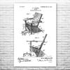 Adirondack Chair Poster Print, Furniture Maker, Carpenter Gift, Wood Working, Shop Class Teacher, Handyman Gift Black & White (24 inch x 36 inch) view 1