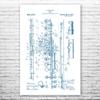 Flute Poster Print, Music Class Decor, Flutist Gift, Classical Music Art, Music Teacher Gift, Symphony Art, Flute Decor Blue & White (24 inch x 36 inch) view 1
