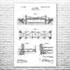 Suspension Bridge Poster Print, Structural Engineer, Architect Gift, Bridge Blueprint, Office Wall Art, Engineering Gift Black & White (8 inch x 10 inch) view 1