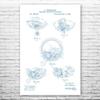 Pocket Watch Repeater Poster Print, Jeweler Gift, Watch Blueprint, Clockmaker Gift, Pocket Watch Design, Horology Gifts Blue & White (24 inch x 36 inch) view 1