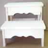 2 Step Foot Stool Child's Bench Unfinished Pine Wood view 1