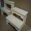 2 Step Foot Stool Child's Bench Unfinished Pine Wood view 2