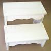 2 Step Foot Stool Child's Bench Unfinished Pine Wood view 3