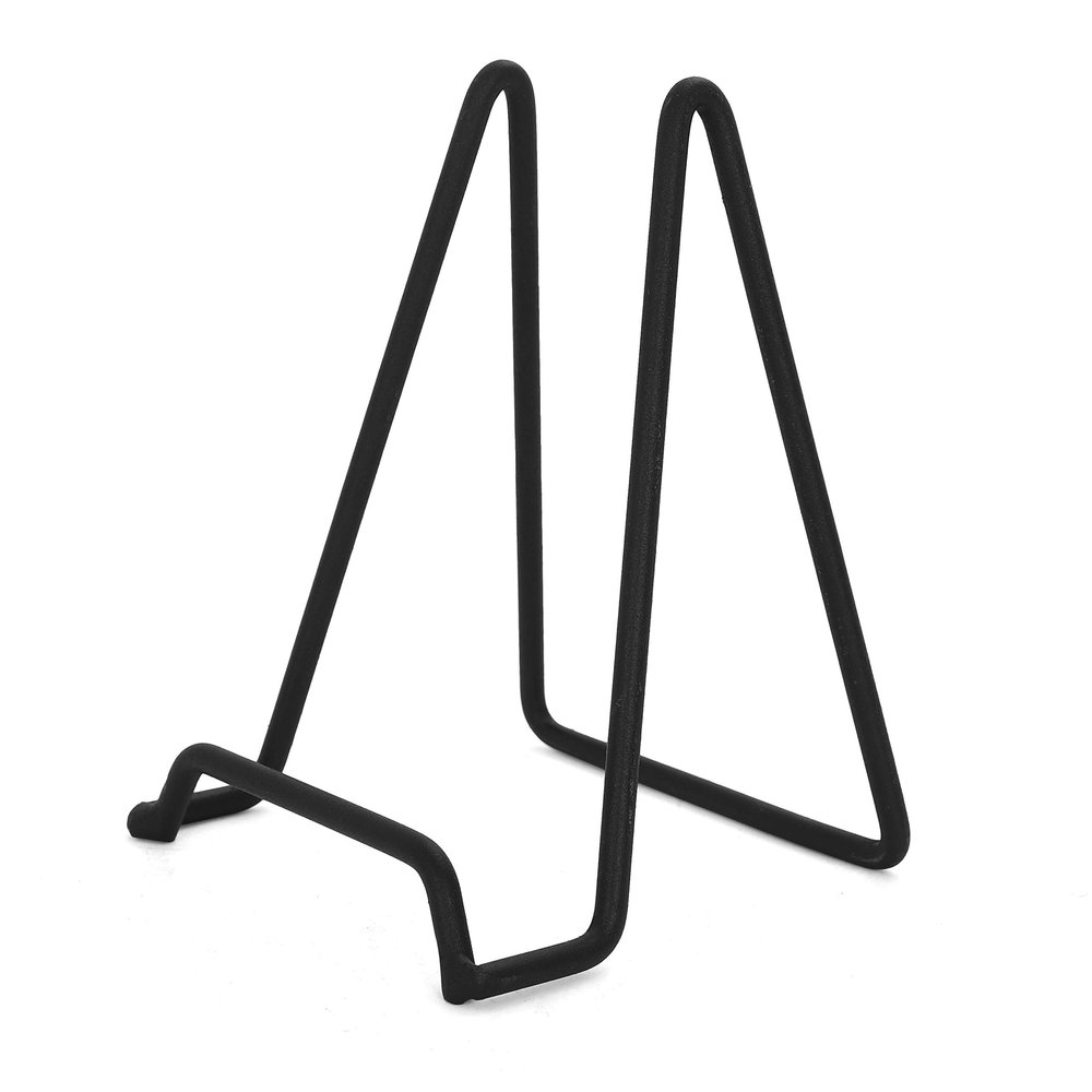 Milltown Merchants Metal Display Stand - Great for Displaying Small Plates, Dishes, Plaques, and Art Creations (4-Pack, Medium Geometric Stand)