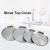 Stove Burner Covers, 4 Pcs/set of Stainless Steel Stove Top Covers, Silver Stove Cover Kitchen Cookware Protector view 2