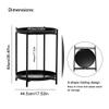 Artechworks Metal End Table Side Table,2-Tier Removable Trays Round Coffee Table,Nightstand Bedside Table,Sofa Table Drink Snack Table for Living Room,Bedroom,Home Office,Black(44.5H53cm) view 2