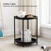 Artechworks Metal End Table Side Table,2-Tier Removable Trays Round Coffee Table,Nightstand Bedside Table,Sofa Table Drink Snack Table for Living Room,Bedroom,Home Office,Black(44.5H53cm) view 3