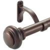 36-72 Inches Curtain Rods for Window, Vimayta 1 Inch Diameter Drapery Rod with Resin Finials, Ideal Adjustable Heavy Duty Single Curtains Rod for Bedroom, Living Room Decoration, Matte Brown view 1