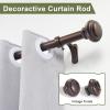 36-72 Inches Curtain Rods for Window, Vimayta 1 Inch Diameter Drapery Rod with Resin Finials, Ideal Adjustable Heavy Duty Single Curtains Rod for Bedroom, Living Room Decoration, Matte Brown view 2