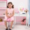 Costzon Kids Vanity, Girls Vanity Set with Mirror and Stool, Storage Drawer, Princess Toddler Makeup Vanity Desk Dressing Table, Wooden Kids Vanity Table and Chair Set (White) view 3