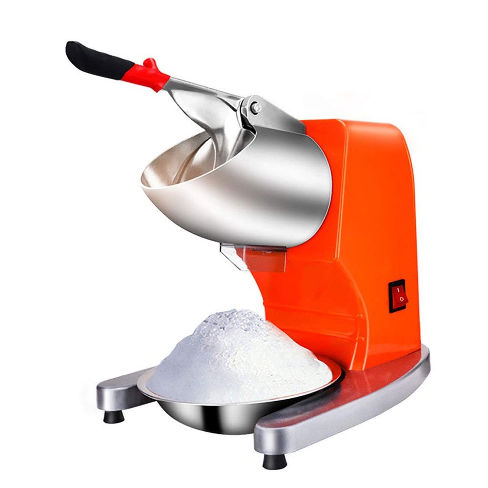 300W Electric Ice Shaver Machine Shaved Ice Snow Cone Maker 304 Stainless Steel Blade 80kg/h, 16cm Higher Ice Outlet