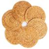 11.8'' Round Woven Placemats Set of 6 Plate Chargers, Heat Resistant Non-Slip Water Hyacinth Weave Place Mats Farmhouse Straw Braided Rattan Tablemats Wicker Placemats for Dining Table Decoration view 1