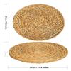 11.8'' Round Woven Placemats Set of 6 Plate Chargers, Heat Resistant Non-Slip Water Hyacinth Weave Place Mats Farmhouse Straw Braided Rattan Tablemats Wicker Placemats for Dining Table Decoration view 2
