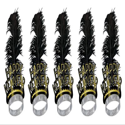 Black & Gold Swing Tiara Pack of 5