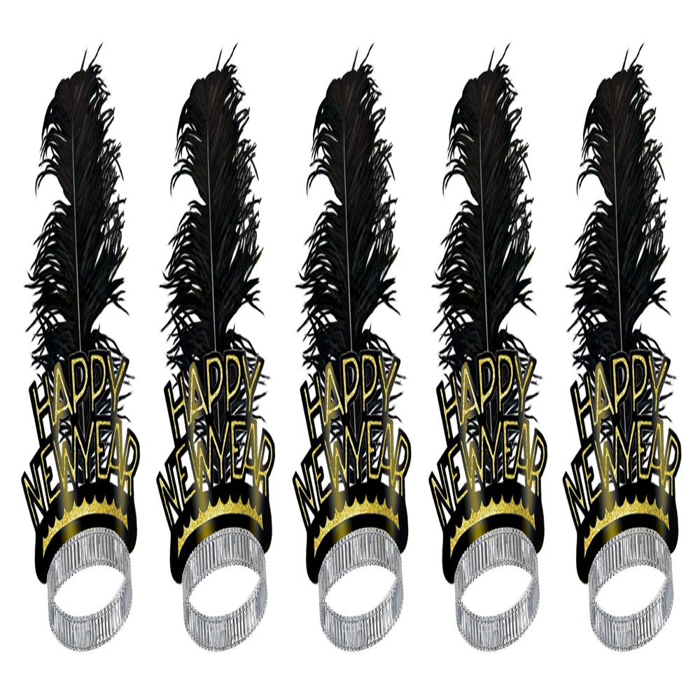 Black & Gold Swing Tiara Pack of 5