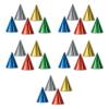 Beistle Shiny Foil Cone Hats 24 Piece Birthday Party Supplies,6.5",Blue/Silver/Red/Green/Gold view 1