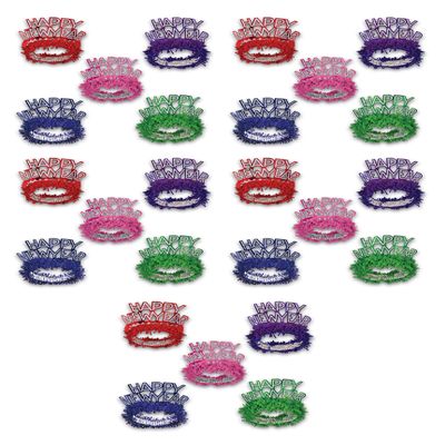 Beistle Happy New Year Regal Tiaras 25 Piece Party Favors, One Size, Multicolored