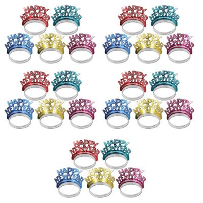 Beistle Happy New Year Tiaras 25 Piece Party Favors, One Size, Multicolored