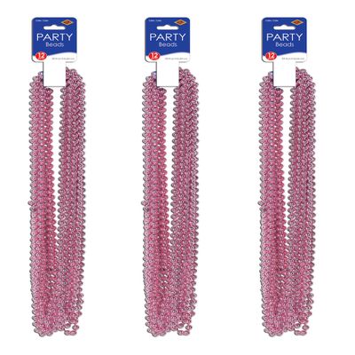 Pink Party Beads - Small Round Pack of 3