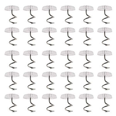 Ruwado 12 Pcs Twisty Pins Clear Head Plastic for Upholstery (30)
