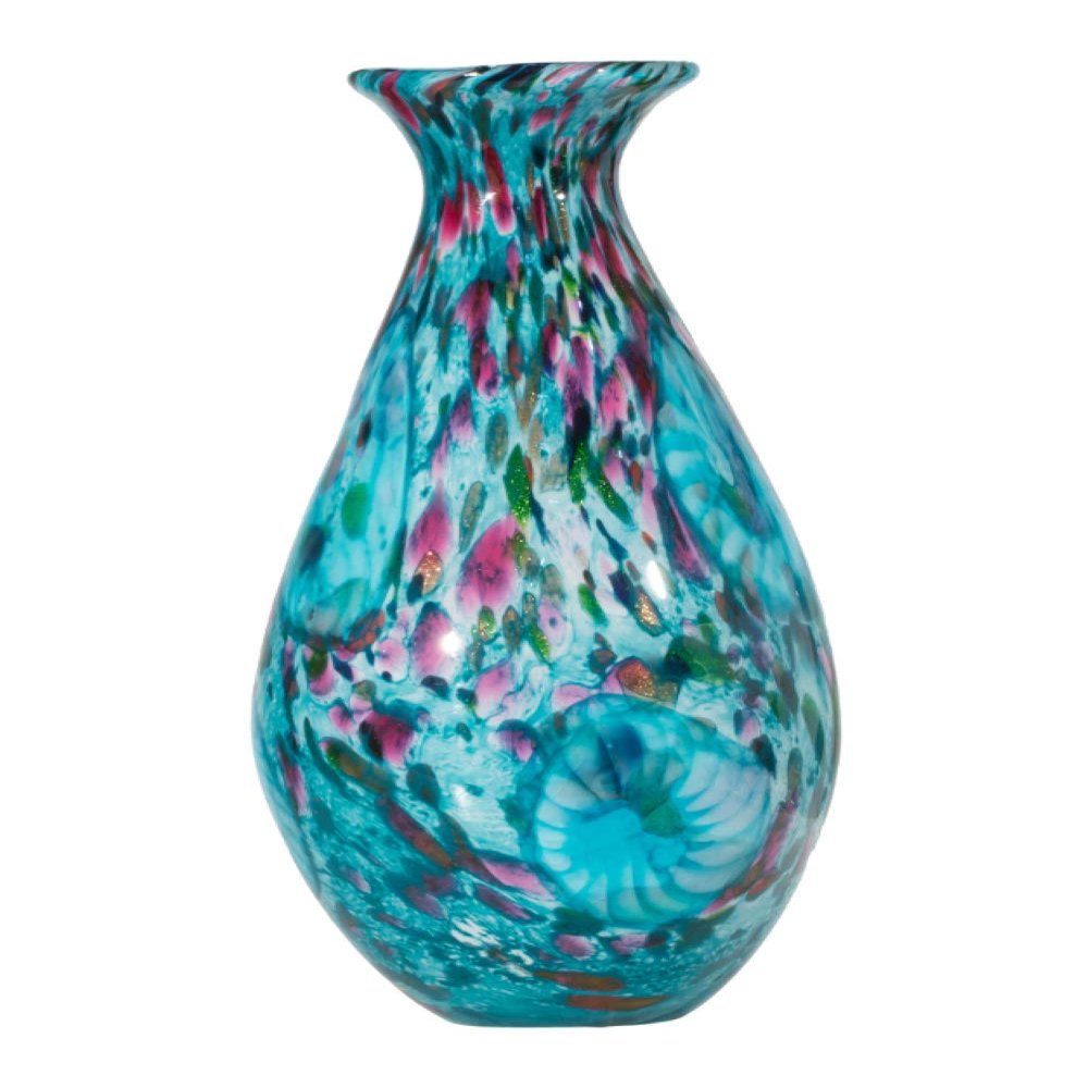 Dale Tiffany Leona Hand Blown Art Glass Vase, Multi-Colored