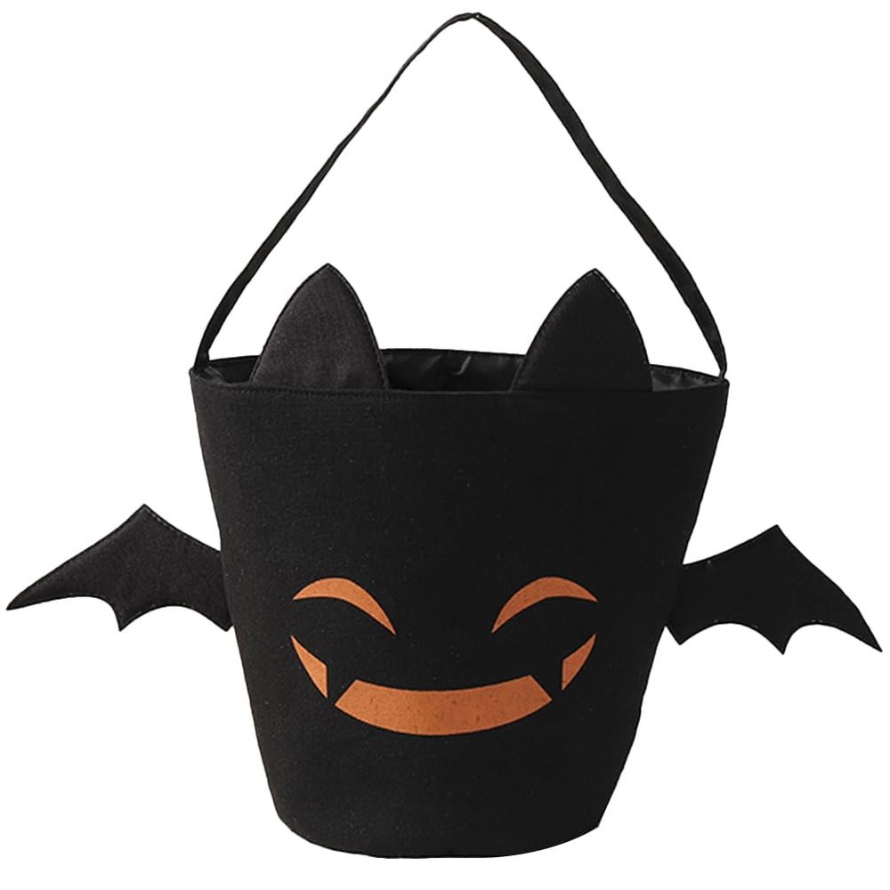 Cabilock Halloween Candy Bags, Cotton Trick or Treat Goodie Bags for Kids, Large 9.05x8.26x8.26 Inch Design for Halloween Parties